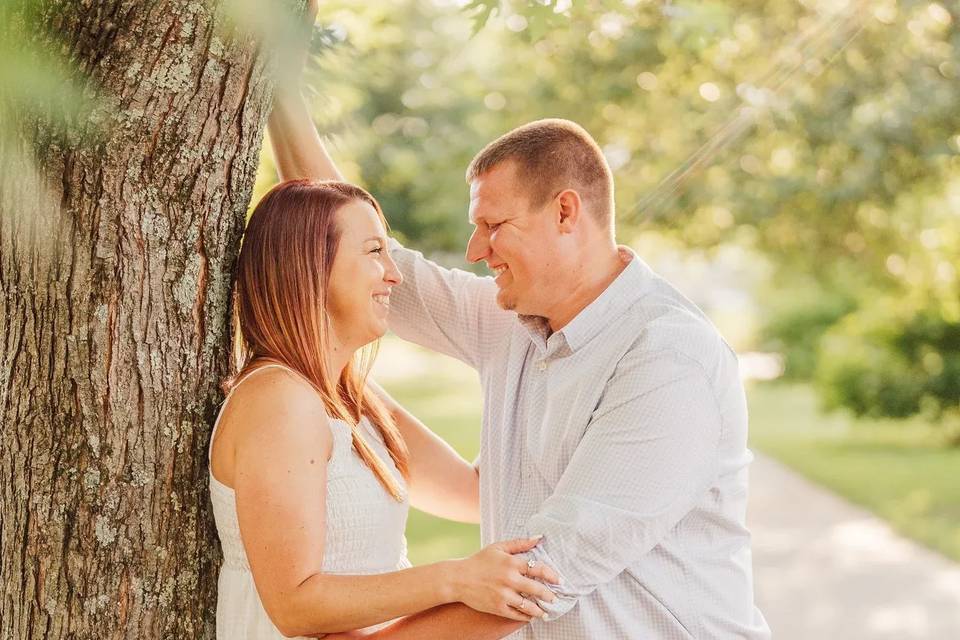 Bride groom under tree