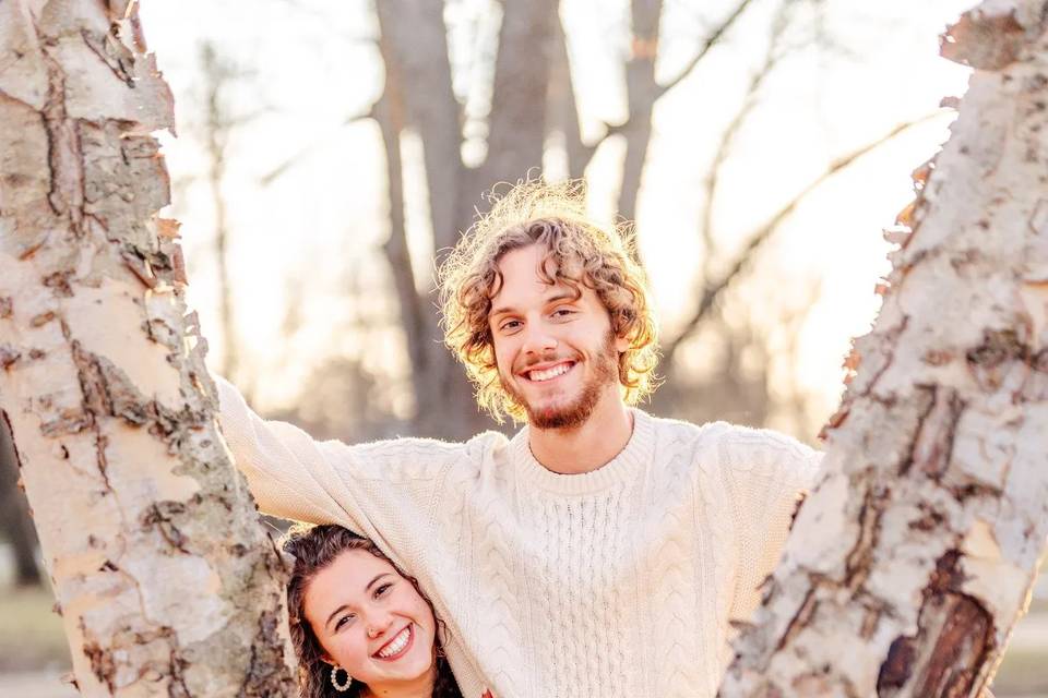 Behind a tree engagement