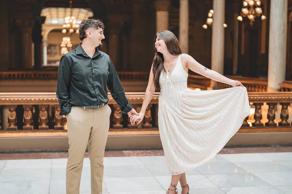 Bride and groom engagement