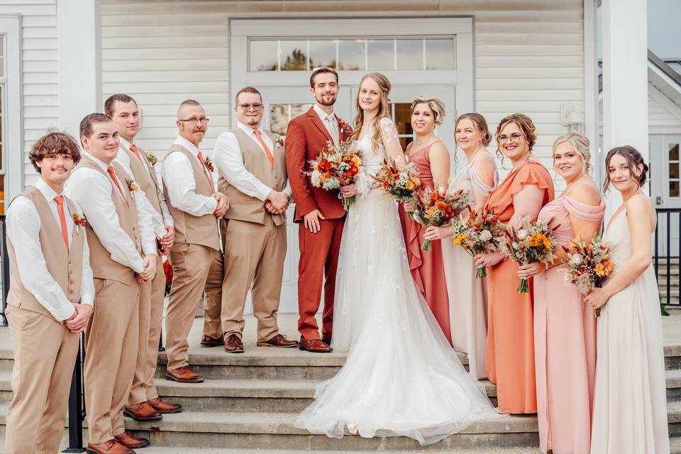 Bridal party pose