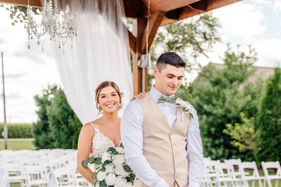 Bride and groom first look