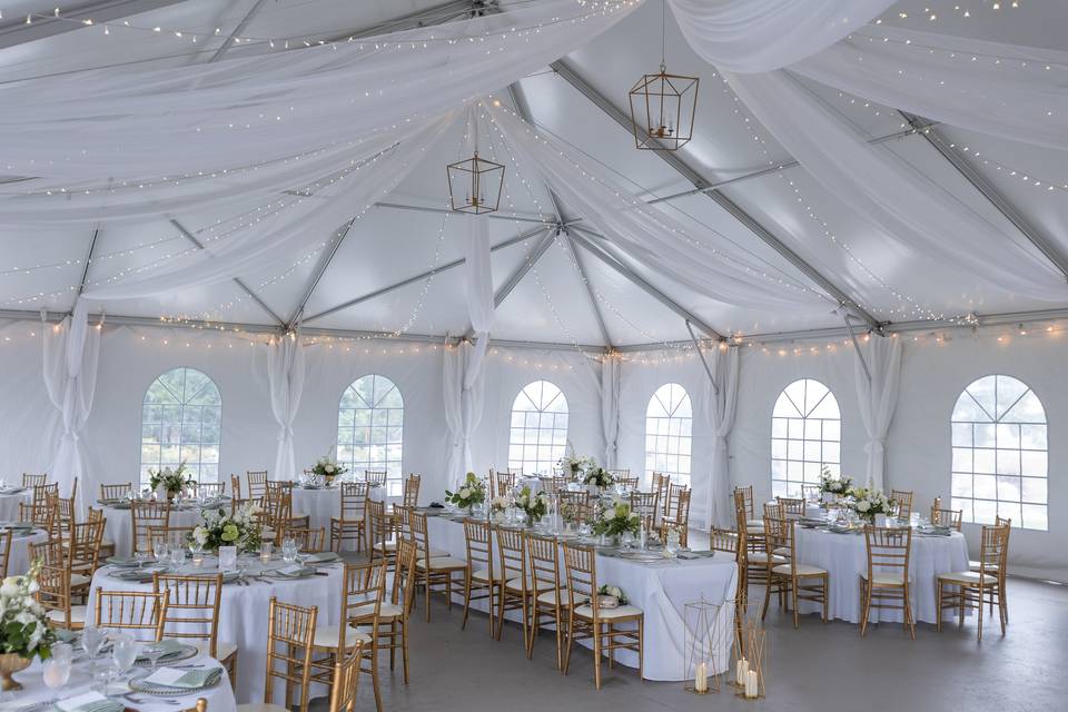Dinner setup in the tent