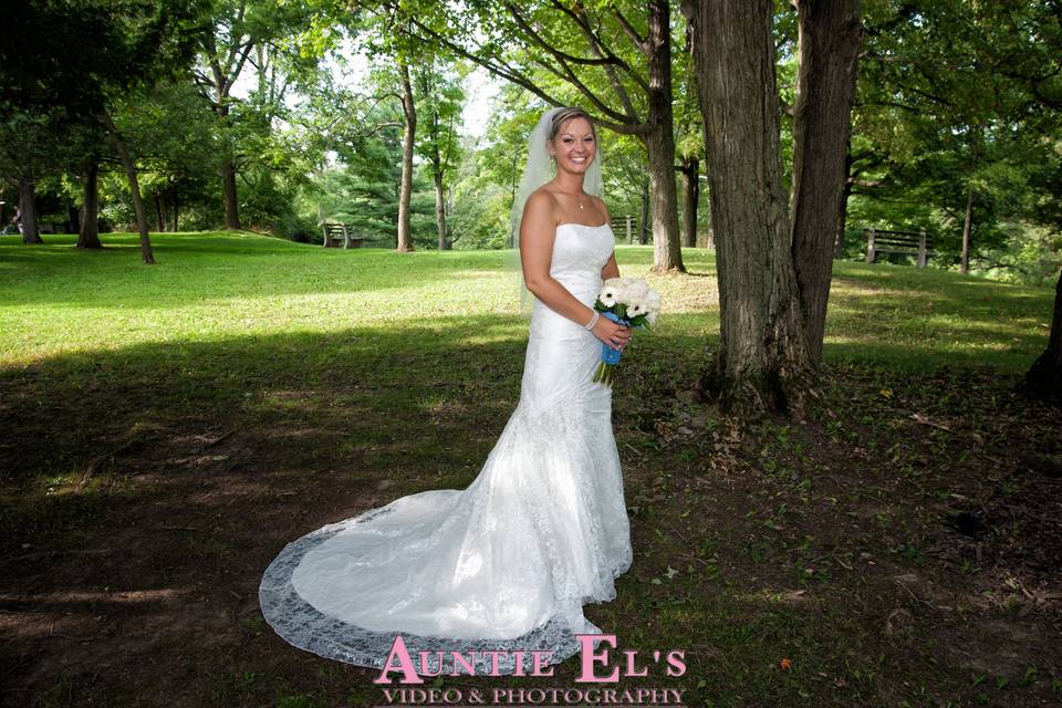 Elegant bride at Chittenango Falls, Chittenango NY