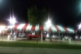 Red & white tent