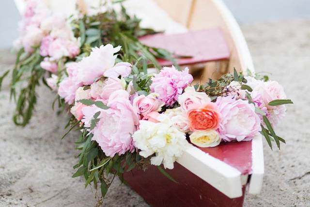Flowers on a boat