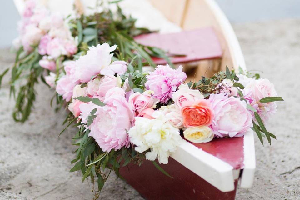 Flowers on a boat
