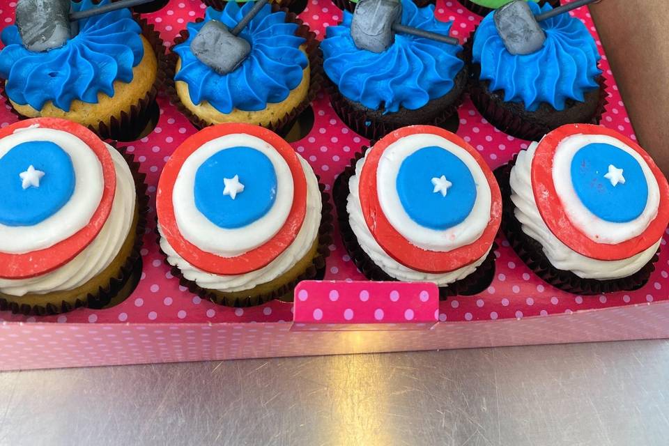 Custom Avengers cupcakes