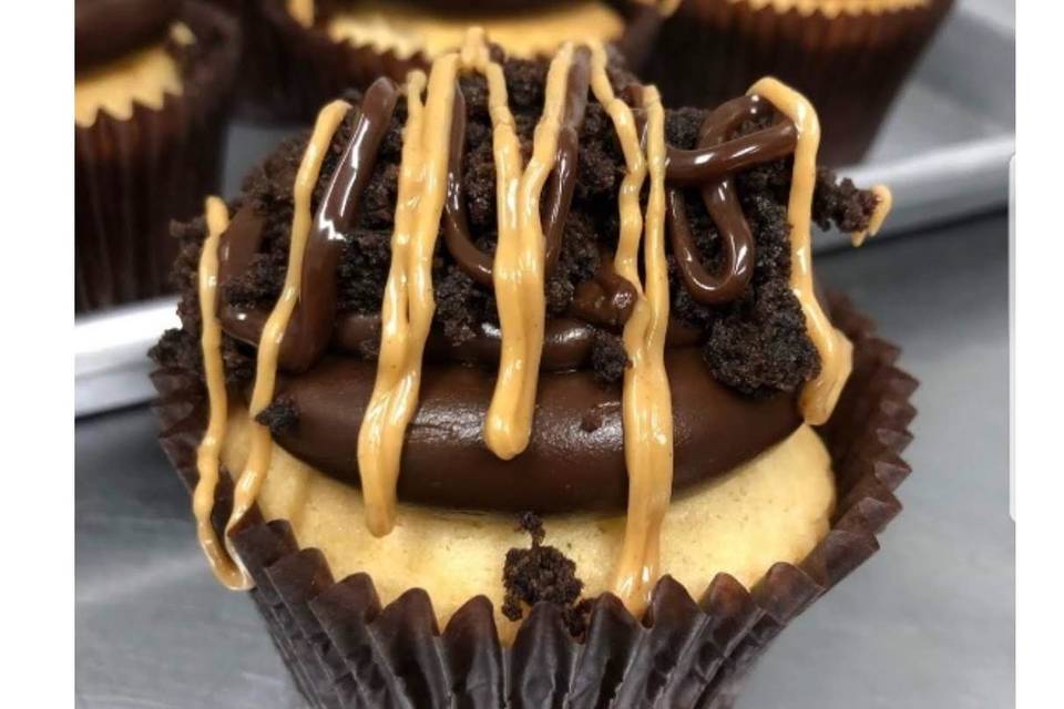 Peanut butter brownie cupcake