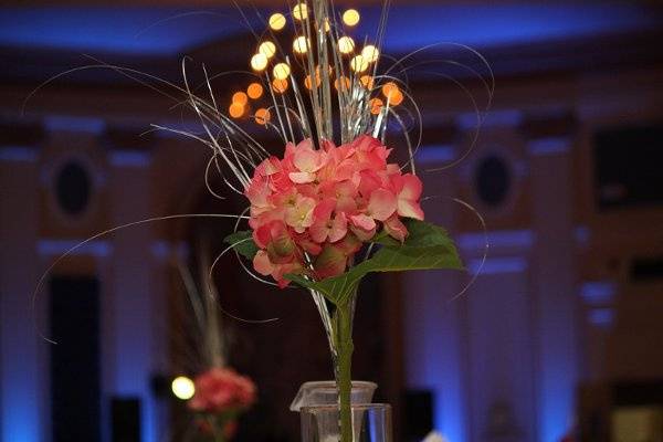 Table setup with centerpiece