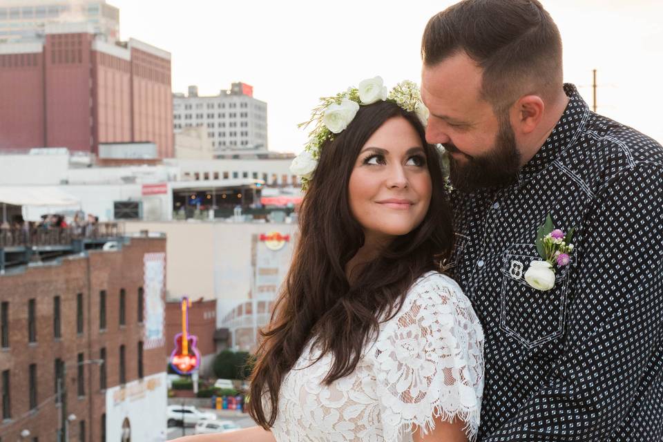 Nashville skyline elopement