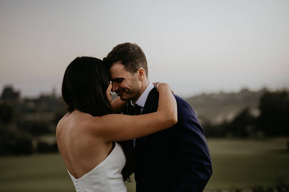 Montecito wedding sunset