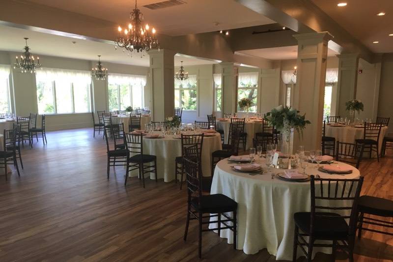 Wedding set up in ballroom