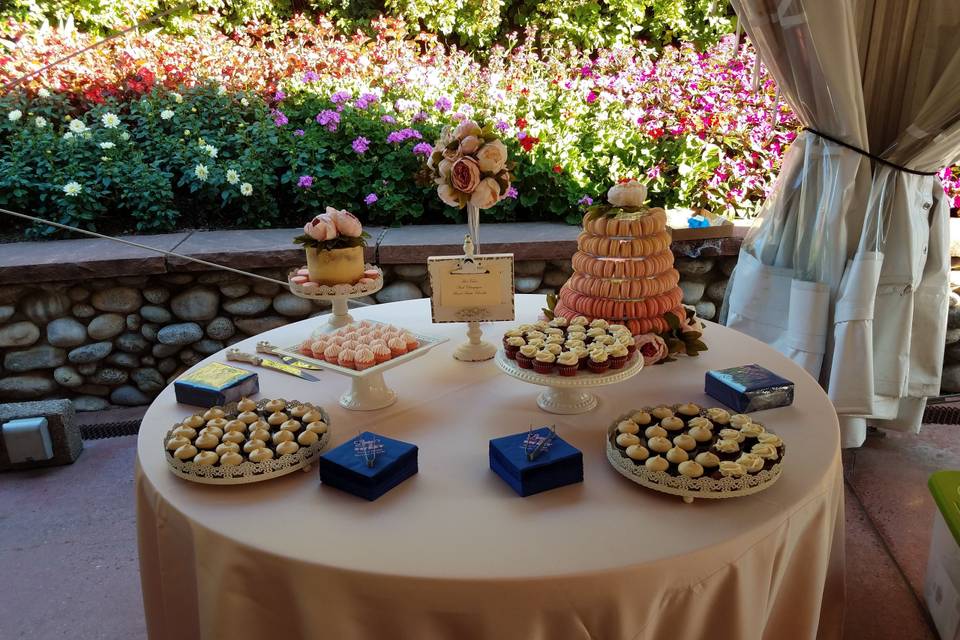 Dessert display at the Husdon Gardens event center, Littleton CO