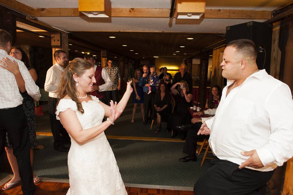 Veronica and friend enjoying a dance.