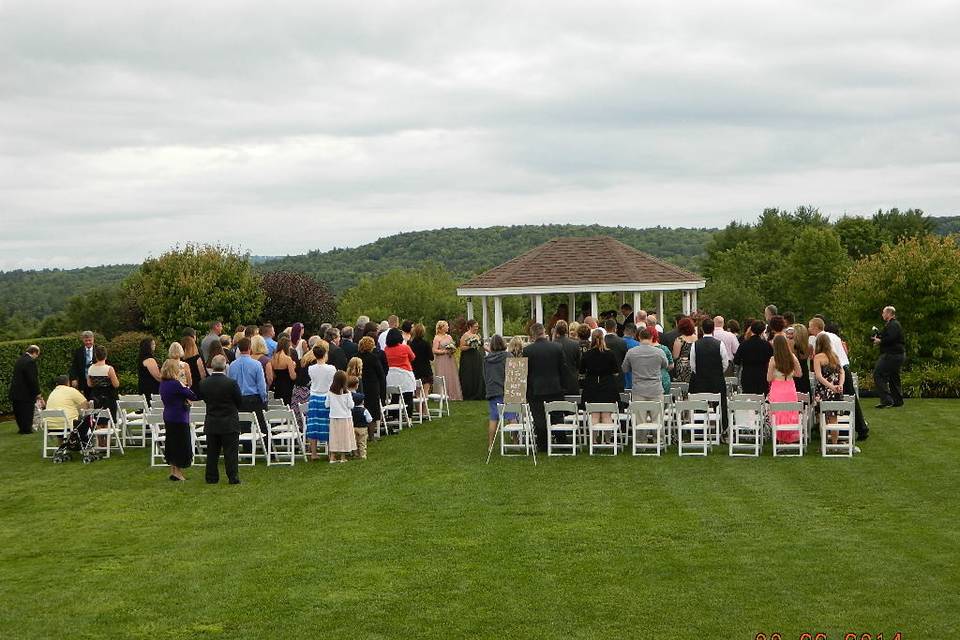 Becka & david's wedding ceremony venue at dell-lea country club