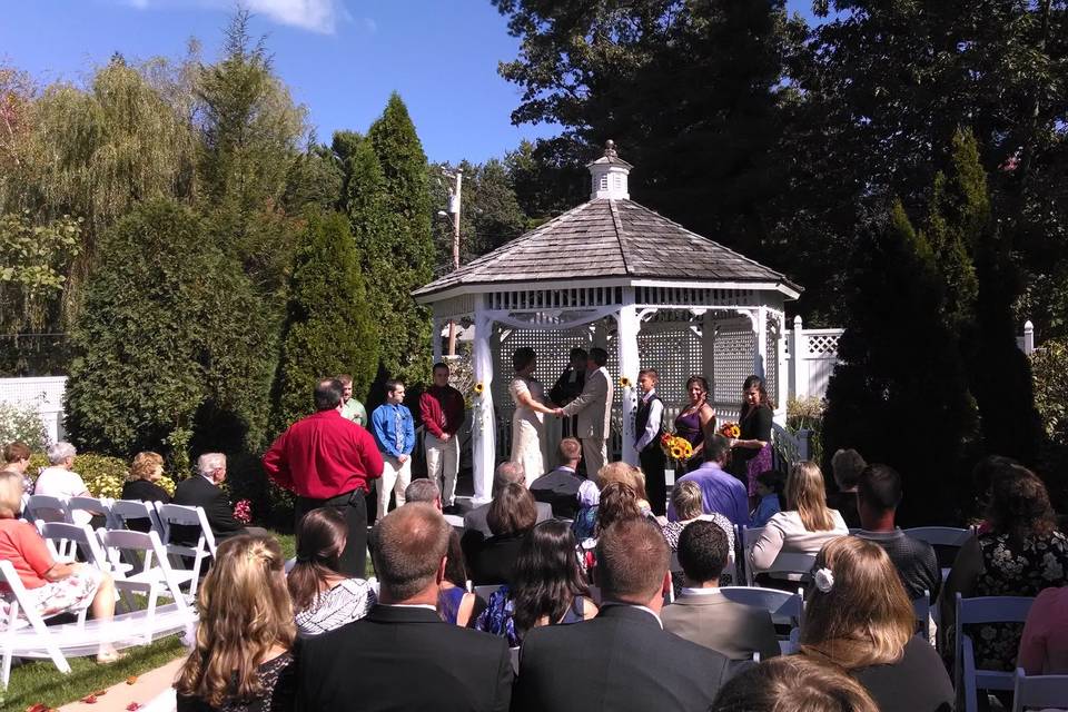 Ceremony for harve & judy. It was held at the executive court banquet facility in manchester nh. Music for the ceremony was provided by music road dj service.