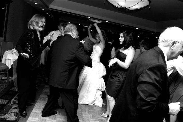 The bride dancing with her guests @ wolfeboro inn in wolfeboro nh.