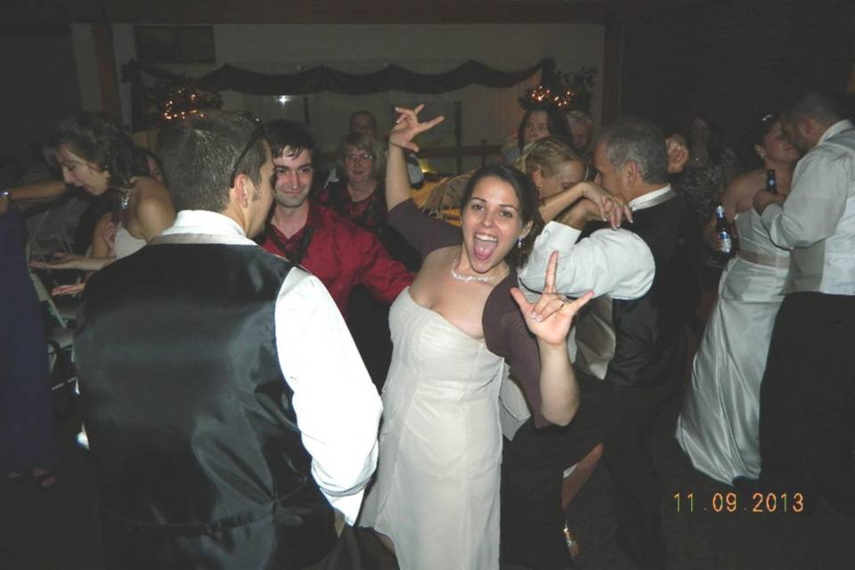 Guest dancing at reception held @ summit resort inn gilford nh. 9/12/2013