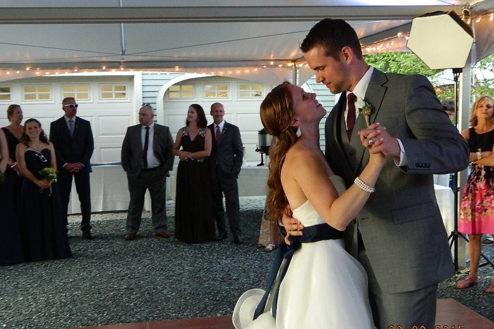 Ashley & zach first dance on their wedding day. Private home in moultonboro, nh