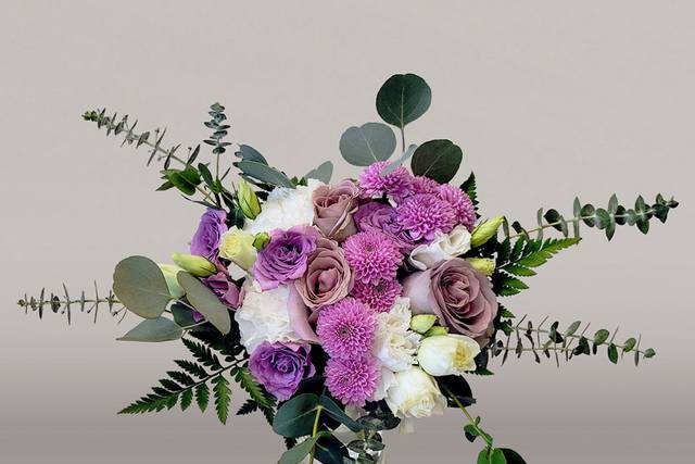 LAVENDER, CREAM BRIDAL BOUQUET