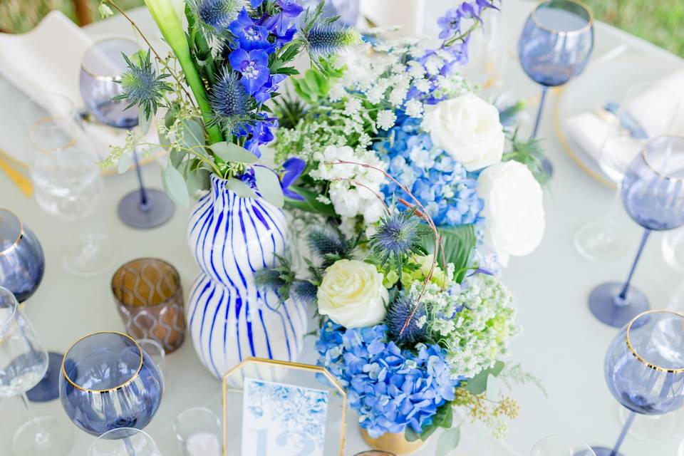 Blue tablescape