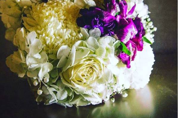 White and violet flowers