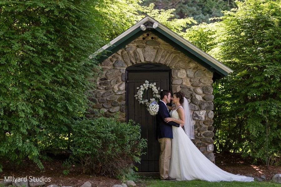 Couple at stone shed