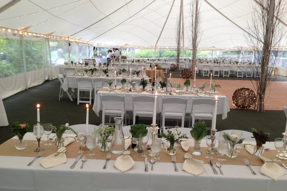 Reception--rectangular tables