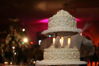 Three-tier wedding cake