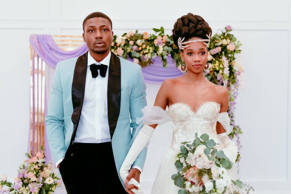 Newlywed Portrait in Ballroom