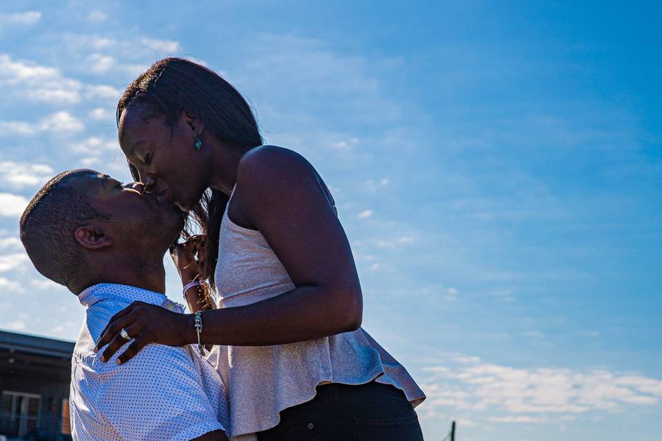 Engagement shoot on train tracks