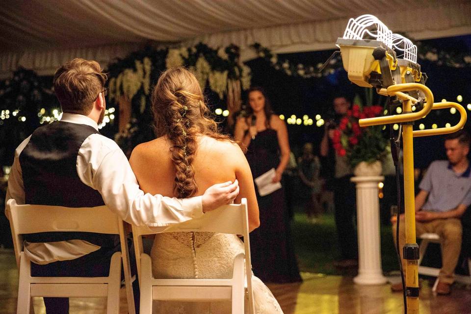 Couple listening to speeches