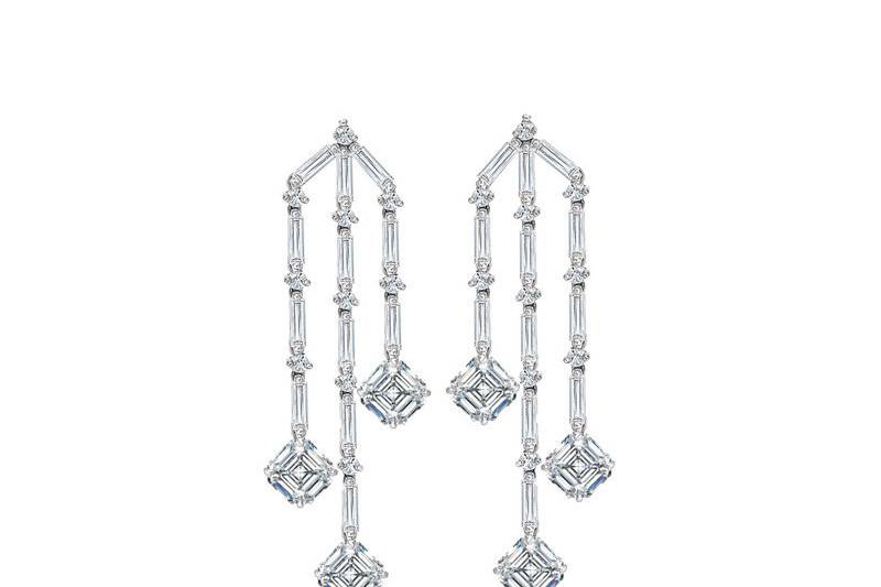 Asscher Cut Diamond Earrings by designer, Daniel K