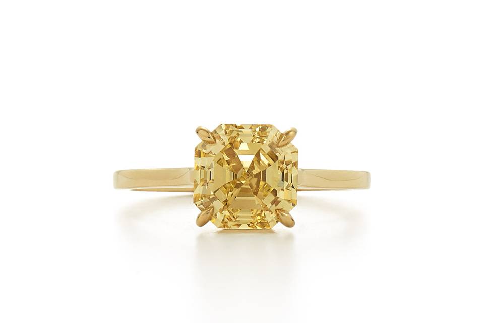 Kwiat asscher cut yellow diamond