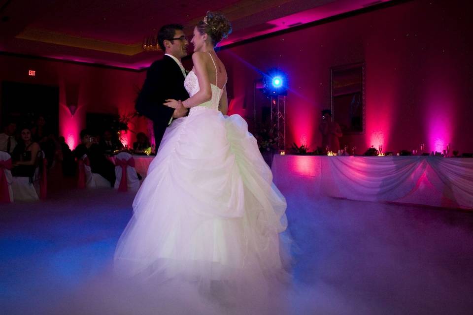 Dancing couple with cloud effect