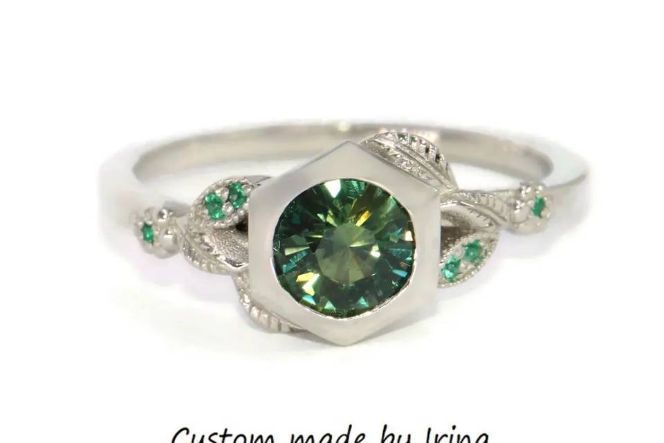 1 ct Hexagon Bezel Ring
