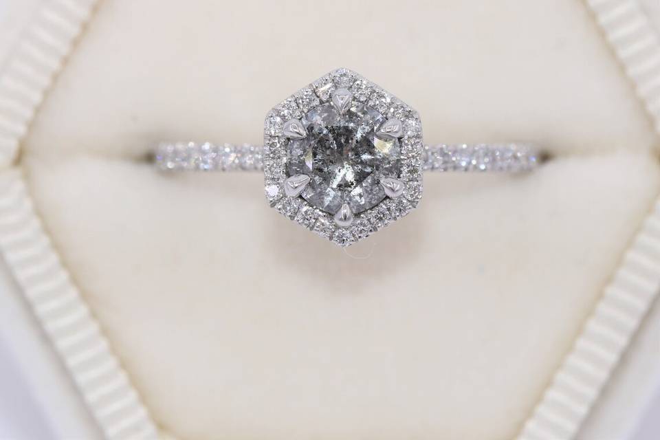 1 ct Hexagon Diamond Ring