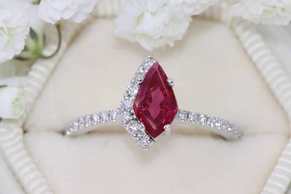 1 ct Kite Ruby Cluster Ring