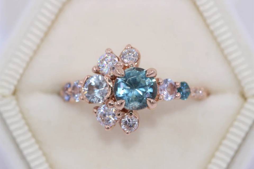1ct Teal Montana Sapphire Ring