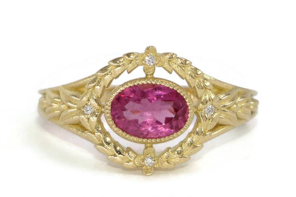 1 ct Oval Pink Sapphire Ring