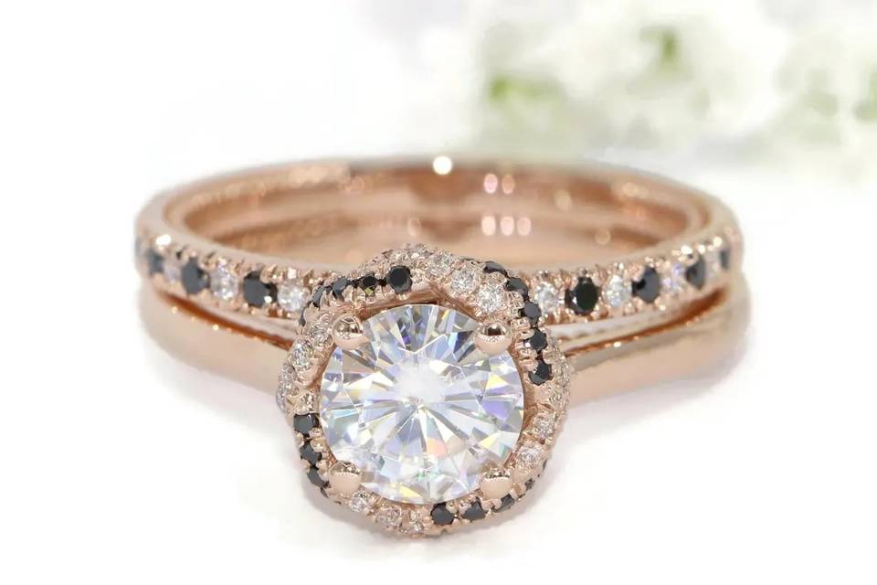 Rope Halo Ring and Band Set