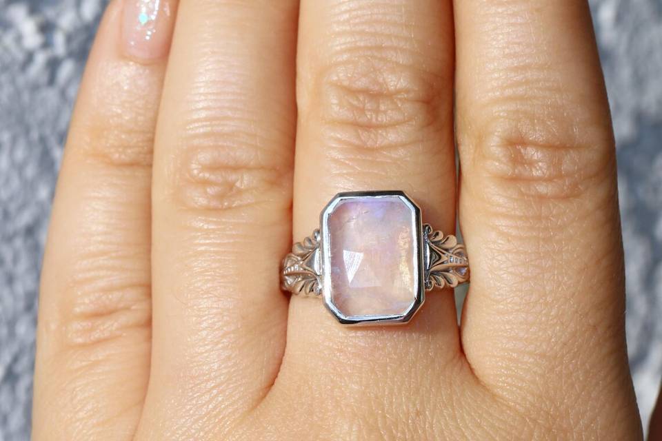5 ct Low Profile Bezel Ring