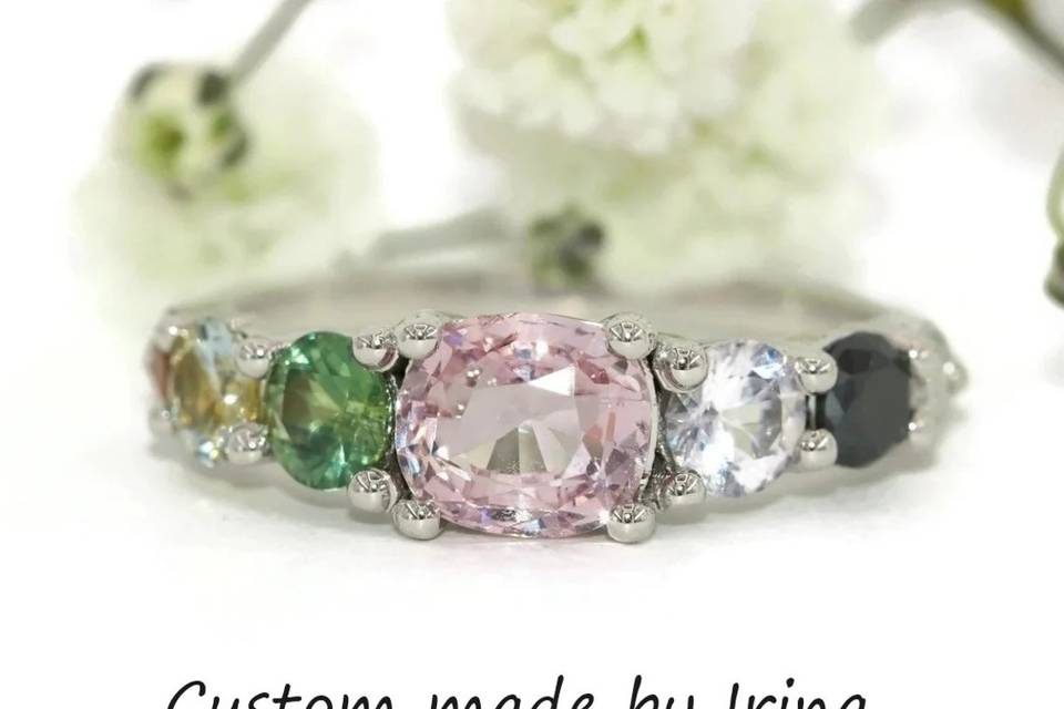 1 ct Ombre Pink Sapphire Ring