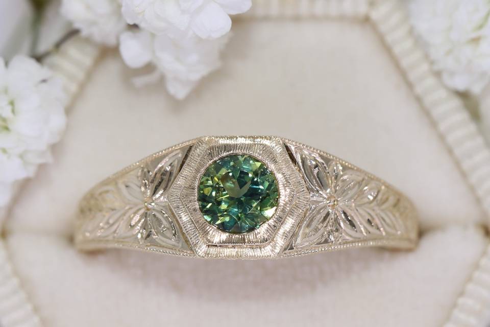 Hand Engraved Tapered Ring