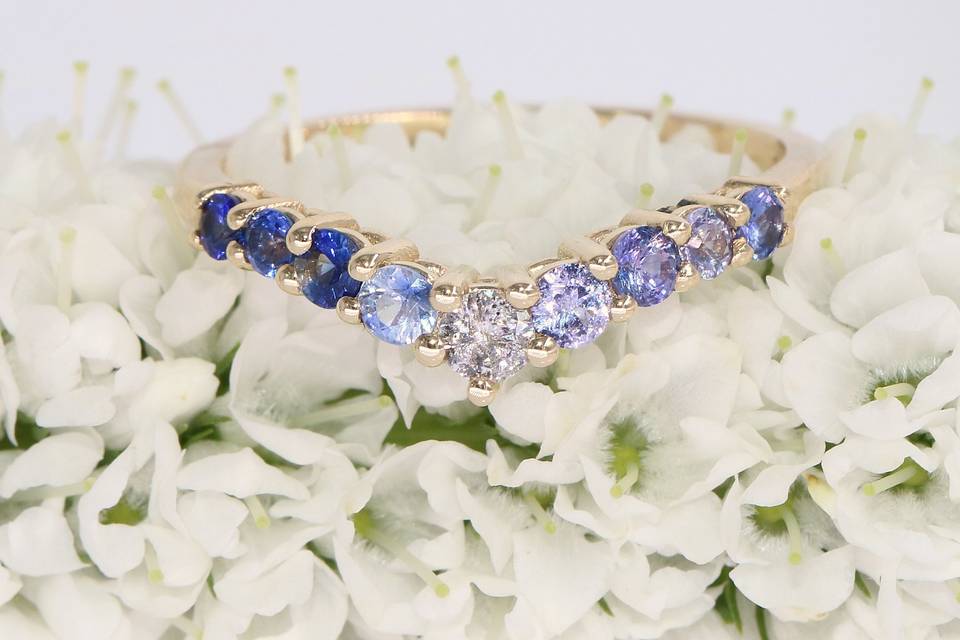 Ombre Blue Purple Flair Band
