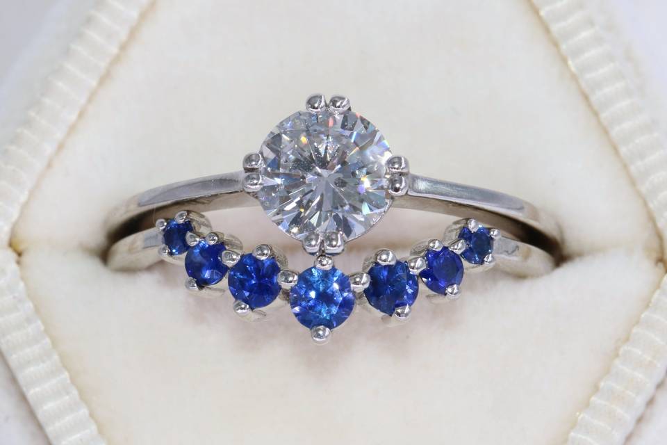 1 carat Engagement Rings Set