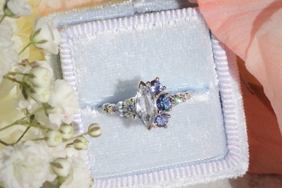 Light blue sapphire ring