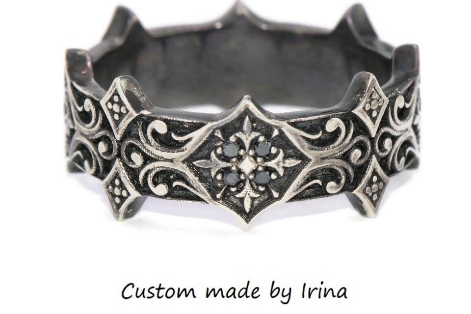Unisex Black Sterling Band