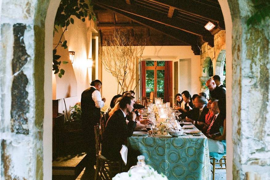 A romantic candle-lit dinner on the loggia concluded a dream wedding day