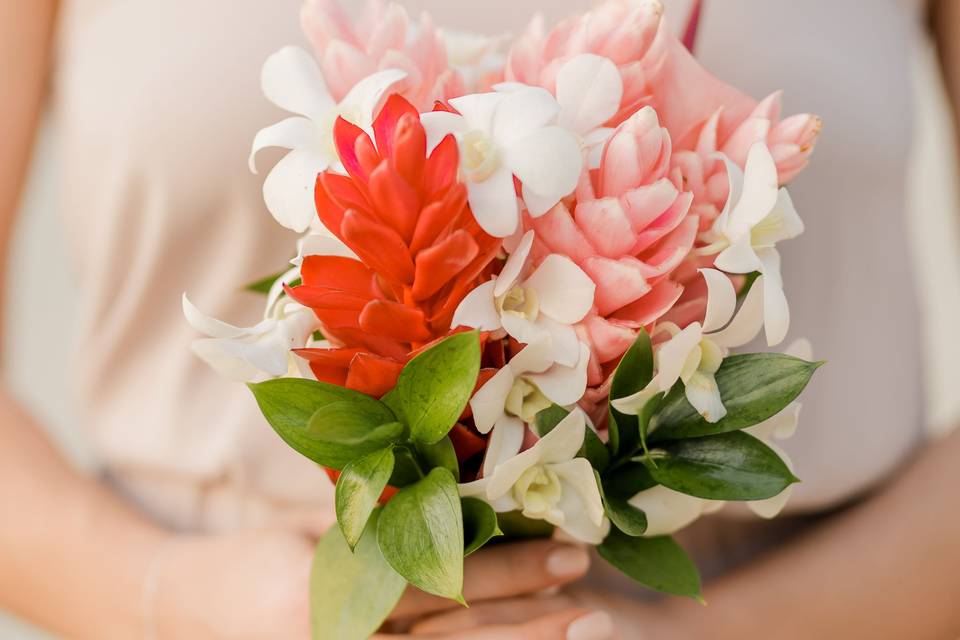 Tropical bridesmaid bouquet